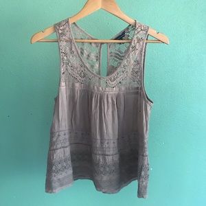 Tan brown lace tank top Camisole blouse